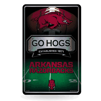 Arkansas Razorbacks 11X17 Large Embossed Metal Wall Sign