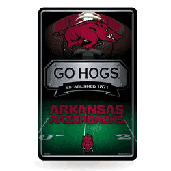 Arkansas Razorbacks 11X17 Large Embossed Metal Wall Sign