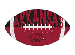 Arkansas Razorbacks 12" Football Cutout Sign with City Name