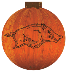 Arkansas Razorbacks 12 in. Halloween Pumpkin Sign
