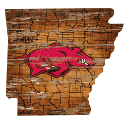 Arkansas Razorbacks 12" Mini Roadmap State Sign