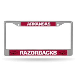 Arkansas Razorbacks  12" x 6" Chrome Frame With Decal Inserts