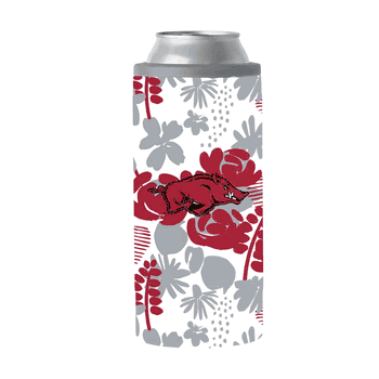Arkansas Razorbacks 12oz Floral Slim Can Coolie