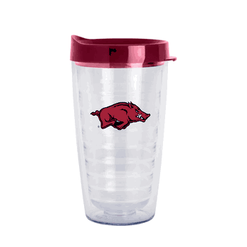 Arkansas Razorbacks 16oz Flipside Dbl Wall Clear Tumbler