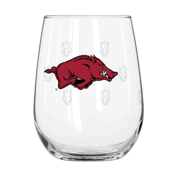 Arkansas Razorbacks 16oz Satin Etch Curved Beverage Glass