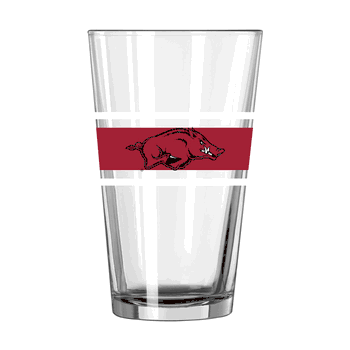 Arkansas Razorbacks 16oz Stripe Pint Glass