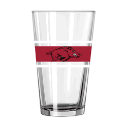 Arkansas Razorbacks 16oz Stripe Pint Glass