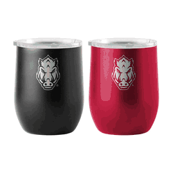 Arkansas Razorbacks 16oz Yours and Mine Etch Powdercoat Curved Beverage Set
