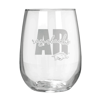 Arkansas Razorbacks 17oz Stemmless Wine Glass