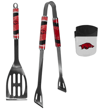 Arkansas Razorbacks 2 pc BBQ Set and Chip Clip
