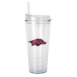 Arkansas Razorbacks 22oz Flipside Dbl Wall Clear Tumbler