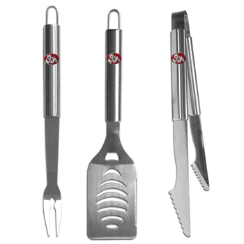 Arkansas Razorbacks 3 pc Stainless Steel BBQ Set