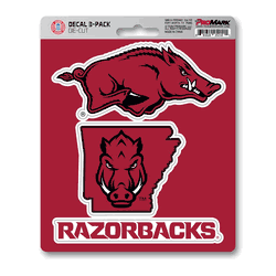 Arkansas Razorbacks 3 Piece Decal Sticker Set