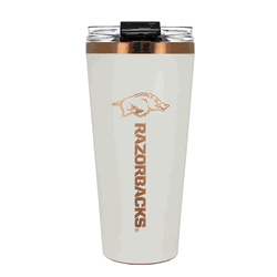 Arkansas Razorbacks 32oz Crme and Copper Big Slim Tumbler with Straw