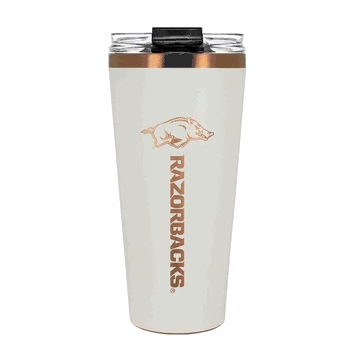 Arkansas Razorbacks 32oz Crme and Copper Big Slim Tumbler with Straw