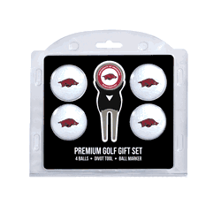 Arkansas Razorbacks 4 Ball Gift Set + Divot Tool & Marker