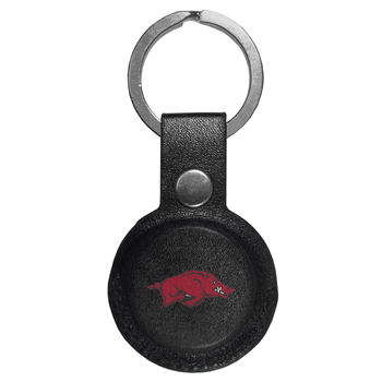 Arkansas Razorbacks AirTag Compatible Leather Key Chain
