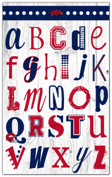 Arkansas Razorbacks Alphabet 11x19 Sign