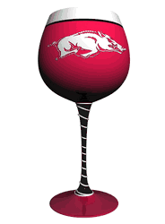 Arkansas Razorbacks Artisan Wine Glass