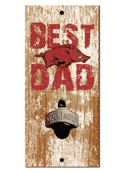 Arkansas Razorbacks Best Dad Bottle Opener Wood Sign