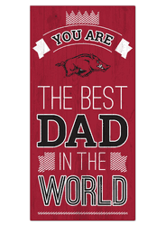 Arkansas Razorbacks Best Dad in the World 6x12 Sign