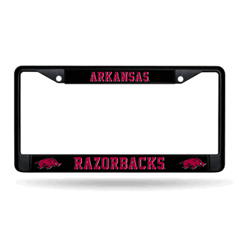 Arkansas Razorbacks  Black Chrome Frame with Plastic Inserts 12