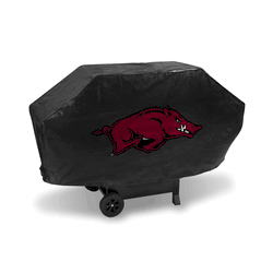 Arkansas Razorbacks Black Deluxe Vinyl Grill Cover - 68" Wide/Heavy Duty/Velcro Staps