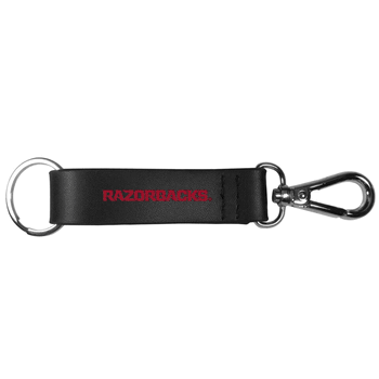 Arkansas Razorbacks Black Strap Key Chain