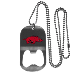 Arkansas Razorbacks Bottle Opener Tag Necklace