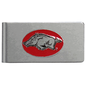 Arkansas Razorbacks Brushed Metal Money Clip