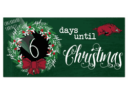 Arkansas Razorbacks Chalk Christmas Countdown 6x12 Sign