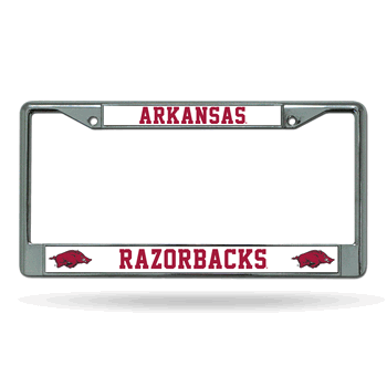 Arkansas Razorbacks Standard Chrome Frame with Plastic Inserts 12