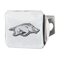 Arkansas Razorbacks Chrome Metal Hitch Cover with Chrome Metal 3D Emblem