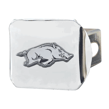 Arkansas Razorbacks Chrome Metal Hitch Cover with Chrome Metal 3D Emblem