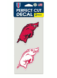 Arkansas Razorbacks Decal 4x4 Perfect Cut Set of 2