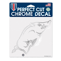 Arkansas Razorbacks Decal 6x6 Perfect Cut Chrome