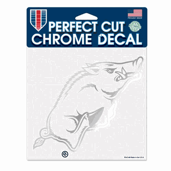 Arkansas Razorbacks Decal 6x6 Perfect Cut Chrome
