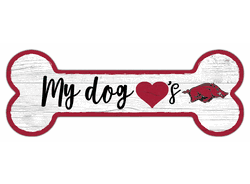 Arkansas Razorbacks Dog Bone 6x12 Sign