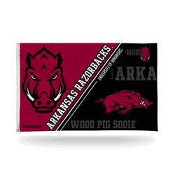 Arkansas Razorbacks Dual-Logo 3' x 5' Banner Flag Single Sided