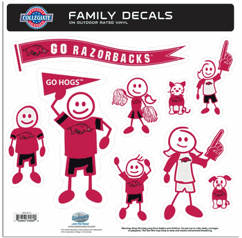Arkansas Razorbacks Family Decal Set Large