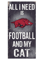 Arkansas Razorbacks Football and My Cat 6x12 Sign