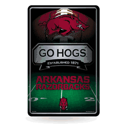 Arkansas Razorbacks Go Hogs 11" x 17" Metal Home Dcor Sign