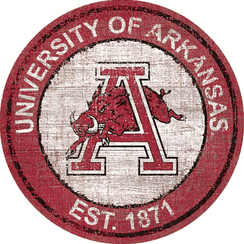 Arkansas Razorbacks Heritage Logo Round Sign