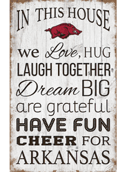 Arkansas Razorbacks In This House 11x19 Sign