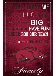 Arkansas Razorbacks In This House 17x26