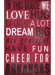 Arkansas Razorbacks In This House Sign