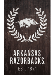 Arkansas Razorbacks Laurel Wreath 11x19 Sign