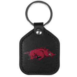 Arkansas Razorbacks Leather Square Key Chains