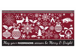 Arkansas Razorbacks Merry and Bright 6x12 Sign