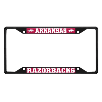 Arkansas Razorbacks Metal License Plate Frame Black Finish